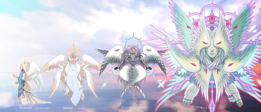 ramiel and metatron (original and 1 more) drawn by zombiesmile