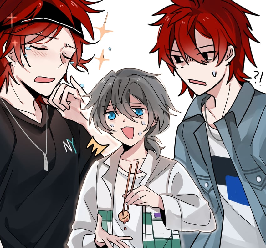 amagi rinne, amagi hiiro, and shiina niki (ensemble stars!) drawn by tie_fei_wu_mang_dashuai