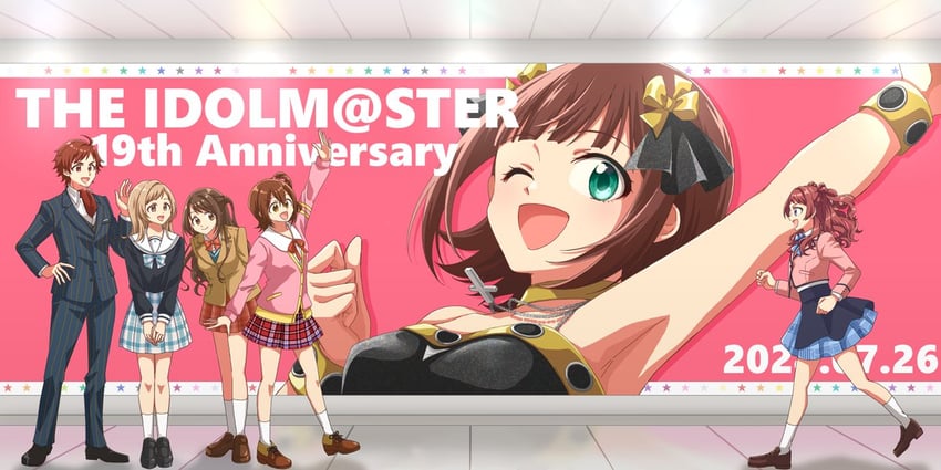 amami haruka, shimamura uzuki, sakuragi mano, hanami saki, kasuga mirai, and 1 more (idolmaster and 5 more) drawn by skrmyg