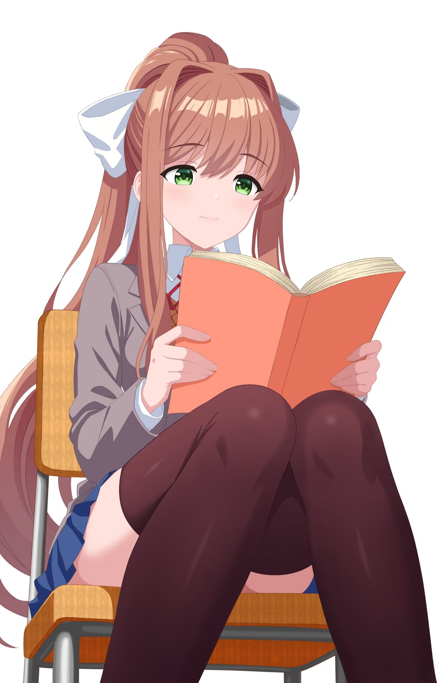 monika (doki doki literature club) drawn by c-r-carlos
