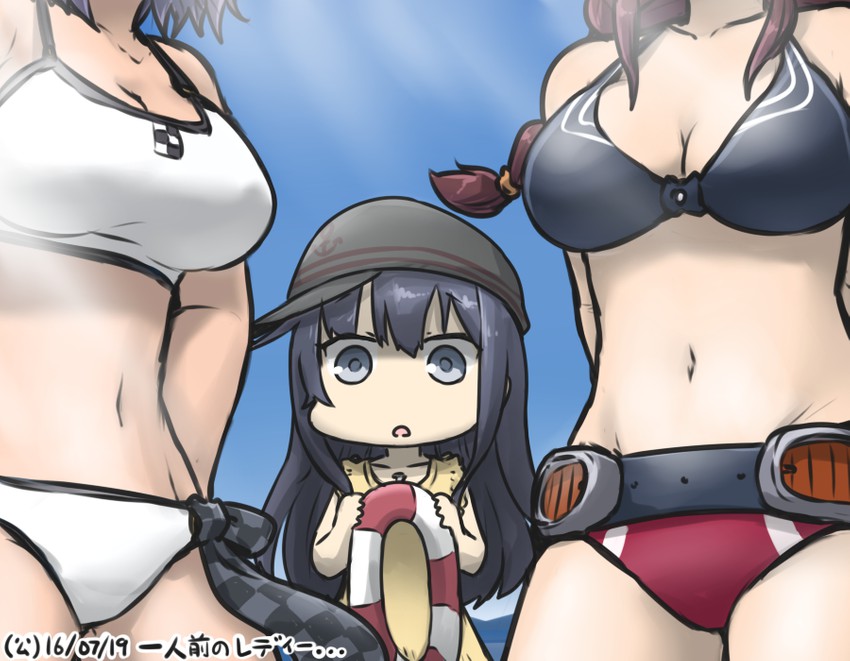 tenryuu, akatsuki, and noshiro (kantai collection) drawn by hamu_koutarou