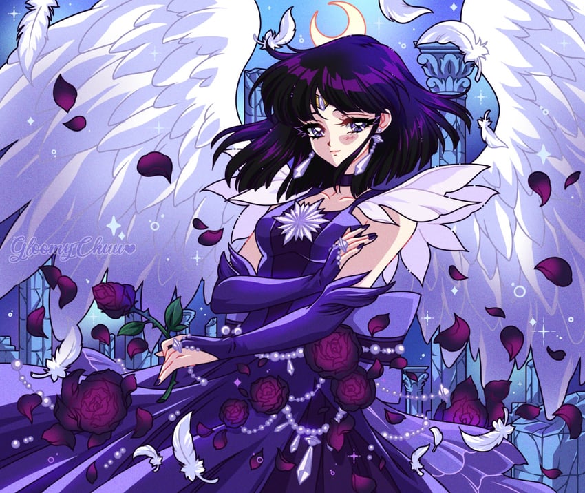 tomoe hotaru (bishoujo senshi sailor moon) drawn by mroczniak_(gloomy_chuu)