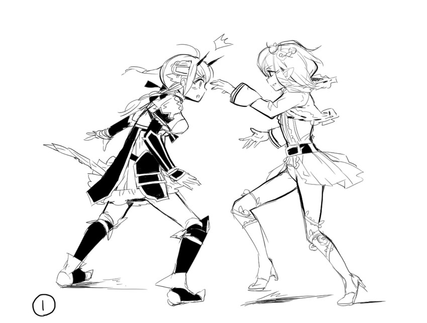 la pucelle and cranberry (mahou shoujo ikusei keikaku and 1 more) drawn by edoya_pochi