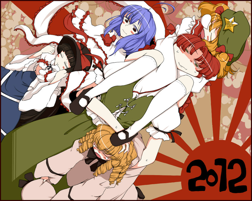 hong meiling, nagae iku, star sapphire, luna child, and sunny milk (touhou) drawn by toriga_naku