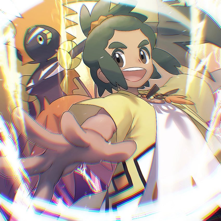 hau and tapu koko (pokemon and 1 more) drawn by hk_(nt)