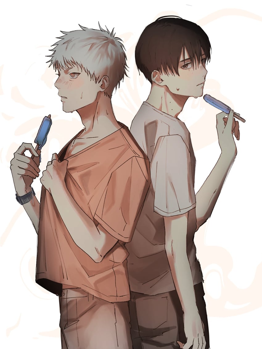 indou hikaru and tsujinaka yoshiki (hikaru ga shinda natsu) drawn by sajujutsu