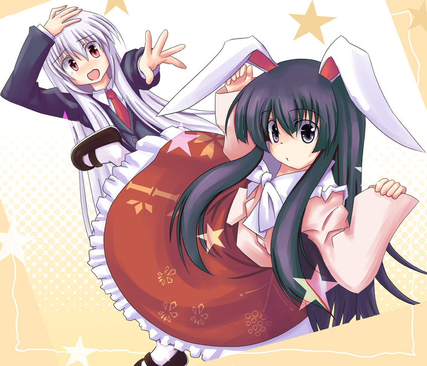 reisen udongein inaba and houraisan kaguya (touhou) drawn by asagi_(kabocha_oukoku)