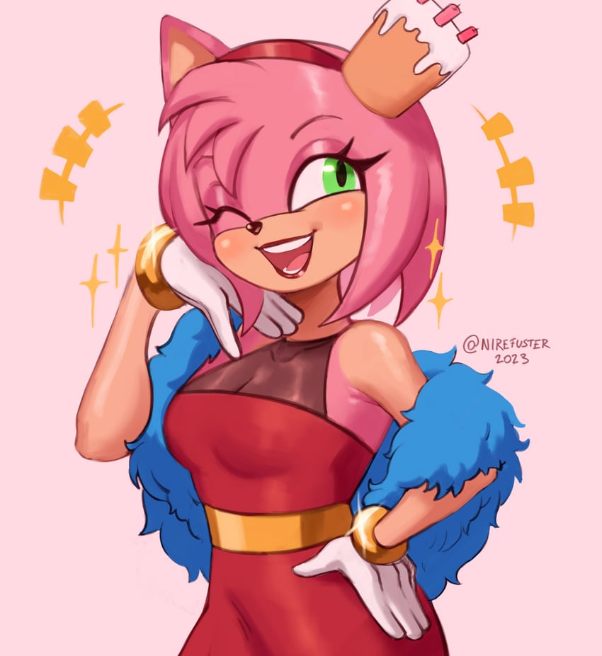 amy rose (sonic and 1 more) drawn by nire_(nirefuster)