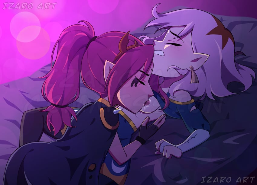 amity blight and boscha (the owl house) drawn by izaroart
