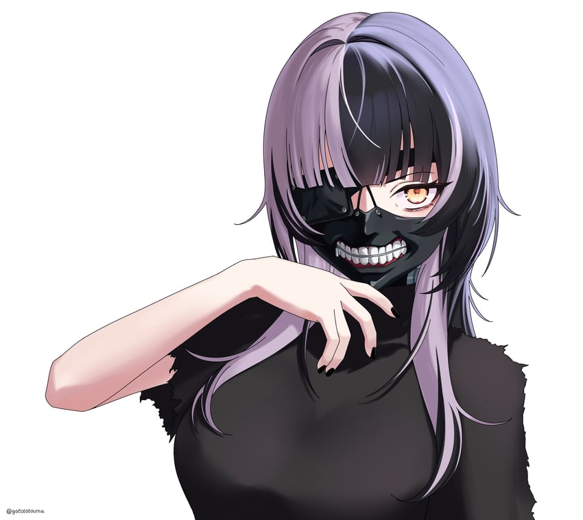 shiori novella and kaneki ken (hololive and 2 more) drawn by gototo_touma
