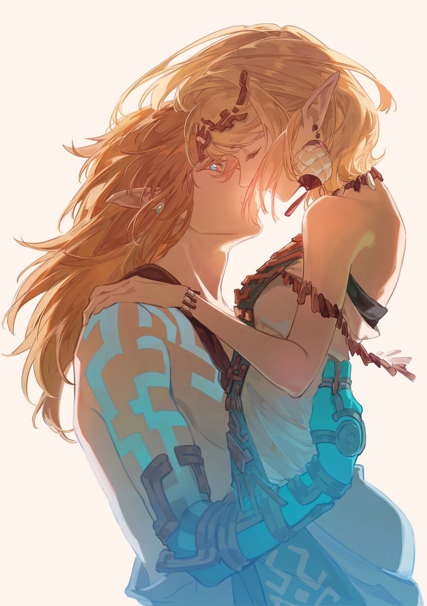 link and princess zelda (the legend of zelda and 1 more) drawn by jingsang_w