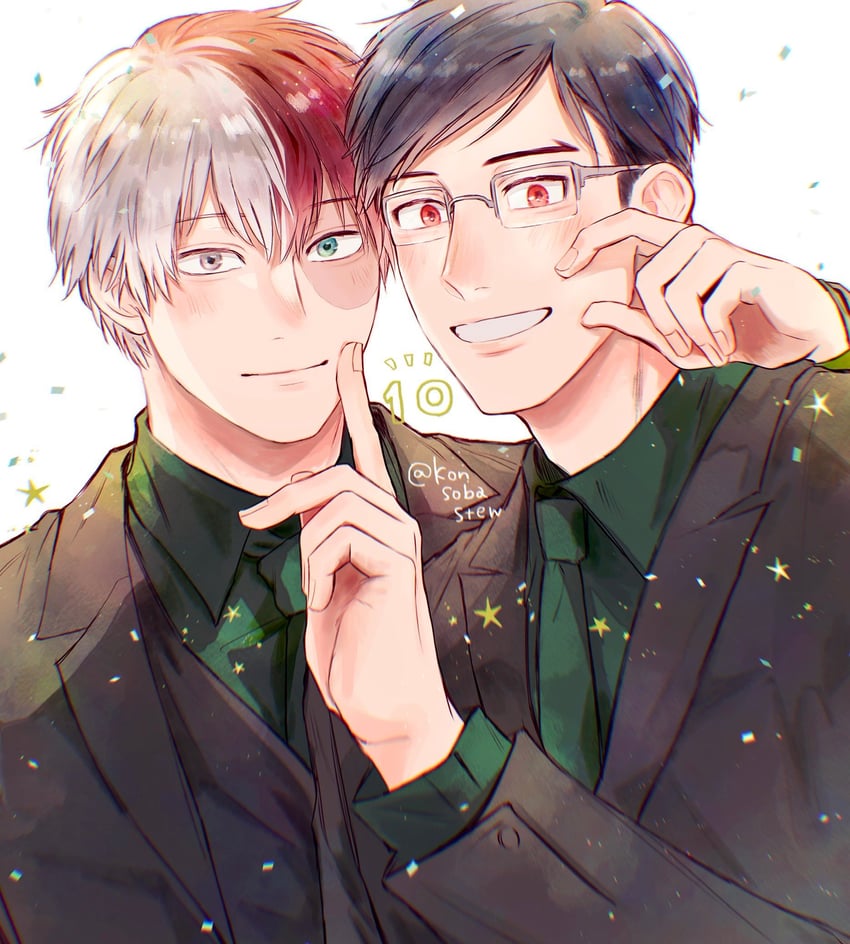 todoroki shoto and iida tenya (boku no hero academia) drawn by konsobastew