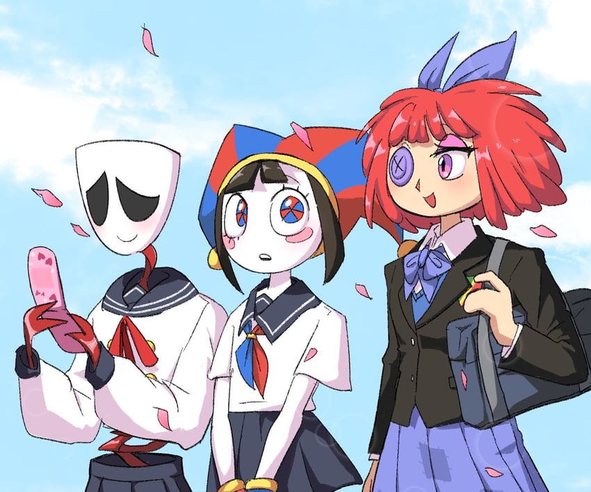 pomni, ragatha, and gangle (the amazing digital circus) drawn by chesseou