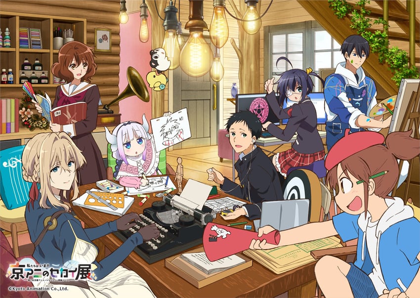 kanna kamui, oumae kumiko, takanashi rikka, violet evergarden, nanase haruka, and 2 more (kobayashi-san chi no maidragon and 7 more)