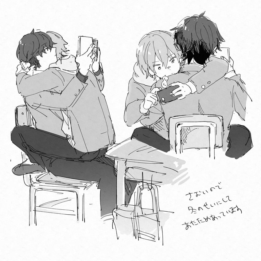 trailblazer, caelus, and dan heng (honkai and 1 more) drawn by kino_mgmg
