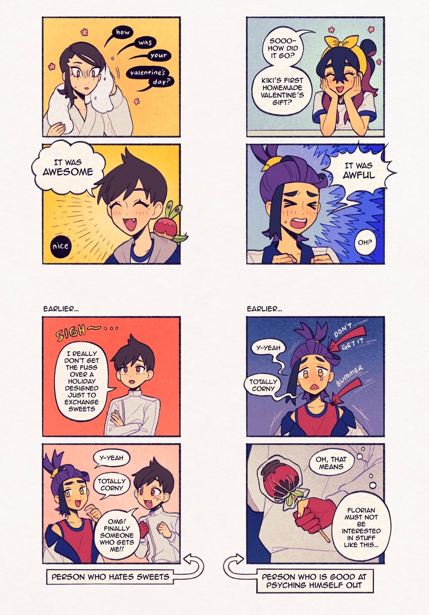 kieran, juliana, florian, carmine, and applin (pokemon and 1 more) drawn by submashell