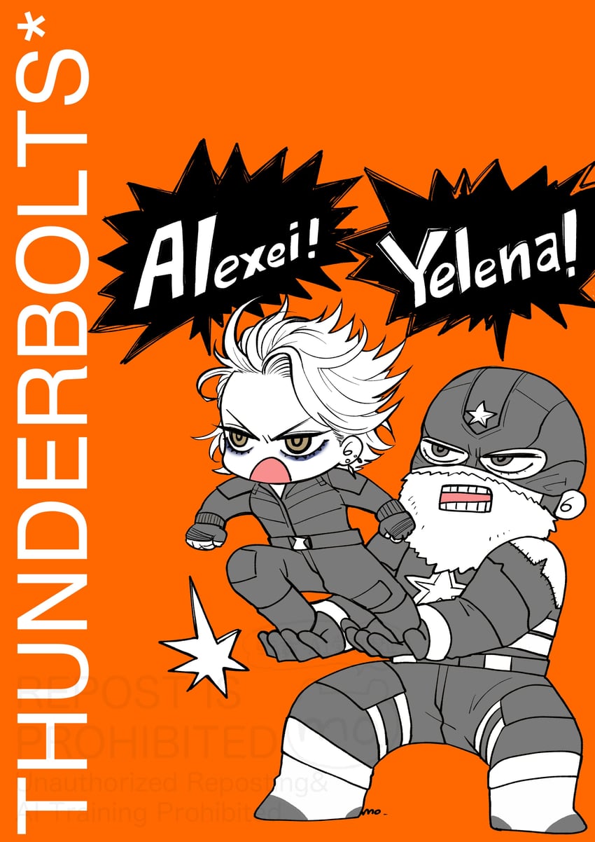 yelena belova and red guardian (marvel and 2 more) drawn by kiramoja