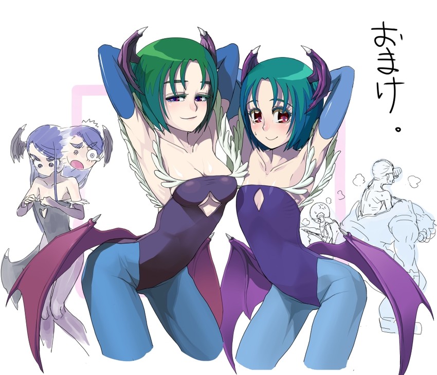 morrigan aensland, lilith, minazuki karen, kasugano urara, akimoto komachi, and 2 more (precure and 2 more) drawn by moudoku_(decopon3rd)