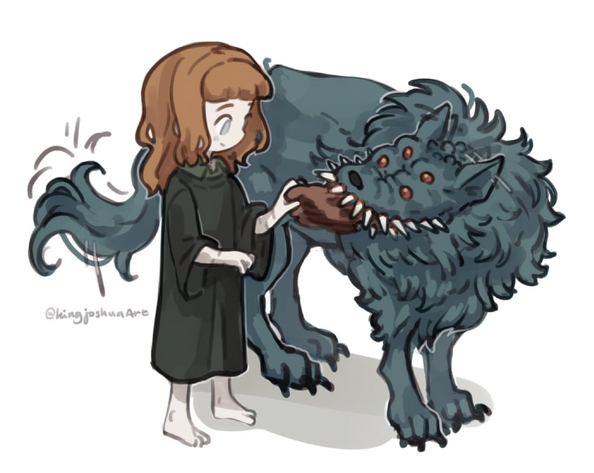 the girl and moonless (fear & hunger and 1 more) drawn by kingjoshua