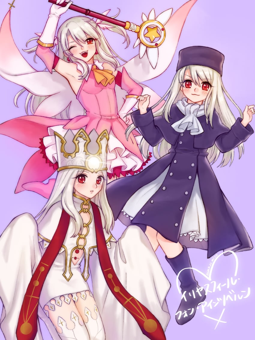 illyasviel von einzbern, prisma illya, and magical ruby (fate and 3 more) drawn by misomiso211