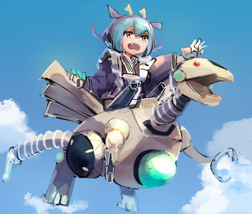 laundry dragonmaid and appliancer laundry dragon (yu-gi-oh!) drawn by hatano_kiyoshi
