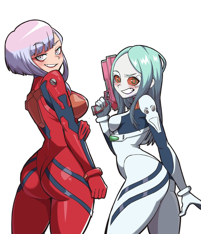 souryuu asuka langley, ayanami rei, rebecca, and lucy (neon genesis evangelion and 4 more) drawn by mg991998