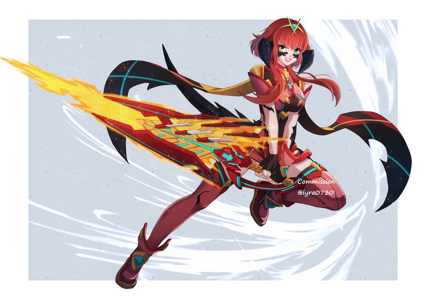 warrior of light and pyra (final fantasy and 3 more) drawn by lyra-kotto