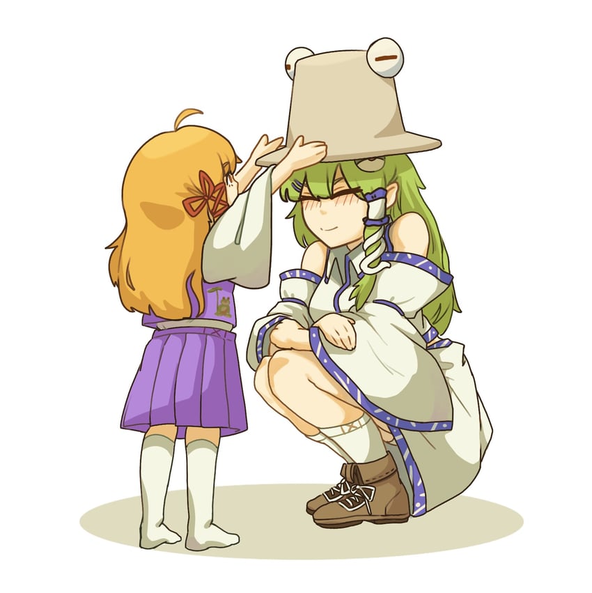 kochiya sanae, moriya suwako, and pyonta (touhou) drawn by onionmay
