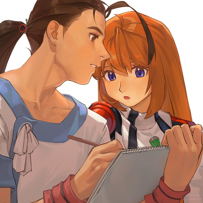 elhaym van houten and fei fong wong (xenogears) drawn by asagi_(banzoku210)