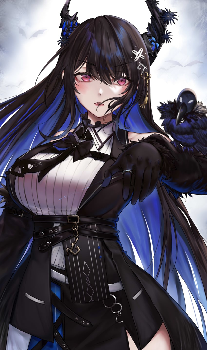 nerissa ravencroft and shadow (hololive and 1 more) drawn by miyayosh