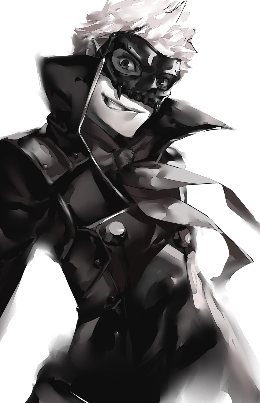 sakamoto ryuuji and skull (persona and 1 more) drawn by blazpu