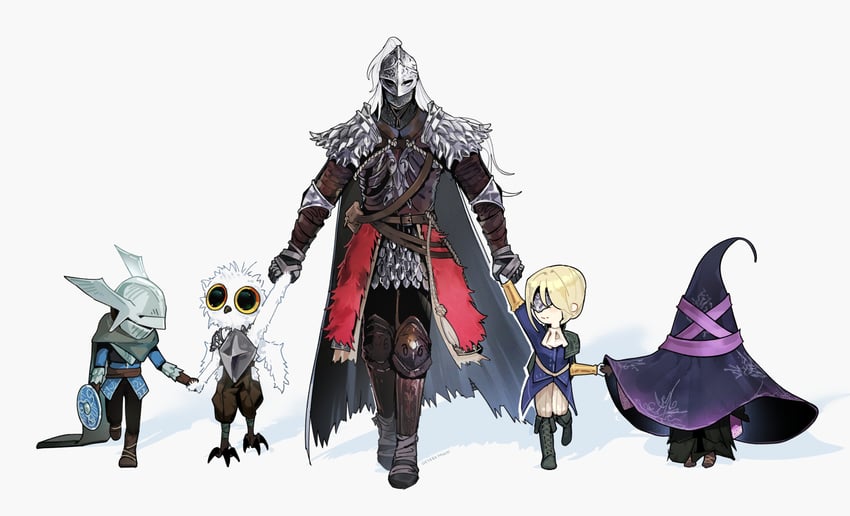 tarnished, recluse, bloody wolf, duchess, wylder, and 1 more (elden ring and 1 more) drawn by qederapawn