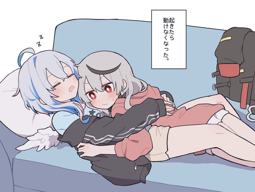 sakamata chloe and amane kanata (hololive) drawn by hitsuji_nata