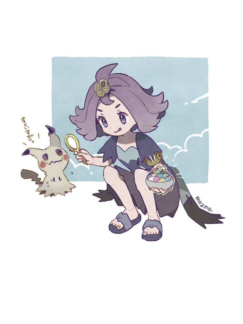 mimikyu and acerola (pokemon and 1 more) drawn by mozpoke