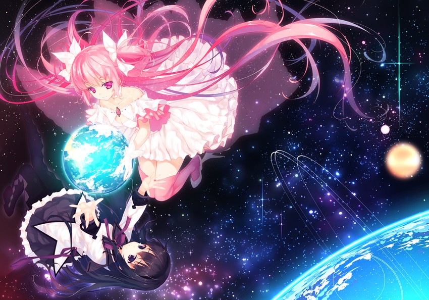 akemi homura, kaname madoka, and ultimate madoka (mahou shoujo madoka magica) drawn by hayakawa_harui