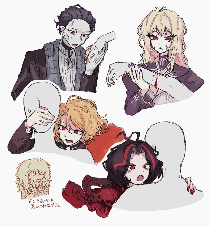 don quixote, sancho, la manchaland's don quixote, dulcinea, nicolina, and 1 more (project moon and 1 more) drawn by e9b6a5