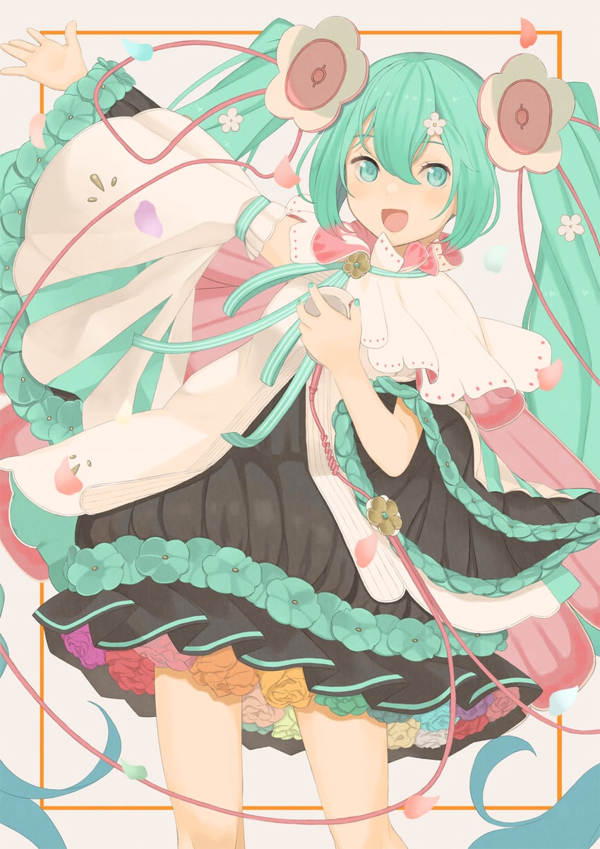 hatsune miku and magical mirai miku (vocaloid and 1 more) drawn by original-orange-610917