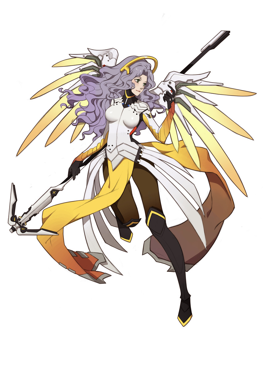 mercy and kinomoto nadeshiko (overwatch and 2 more) drawn by duximeng