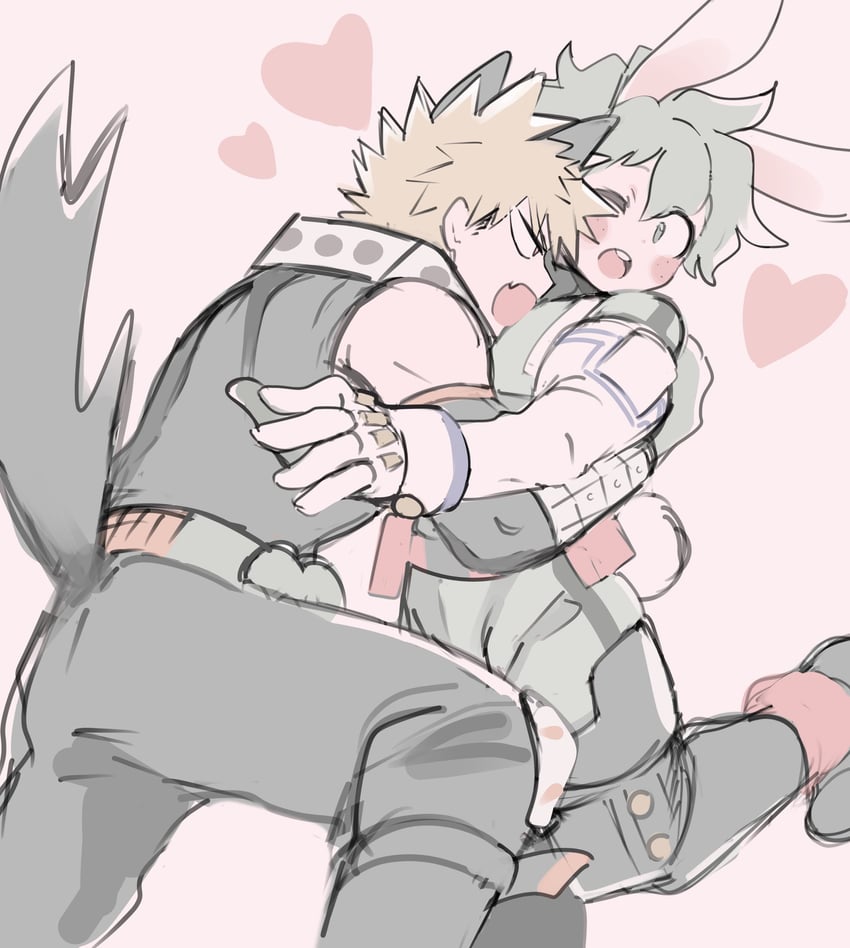 midoriya izuku and bakugou katsuki (boku no hero academia) drawn by nugunasutu
