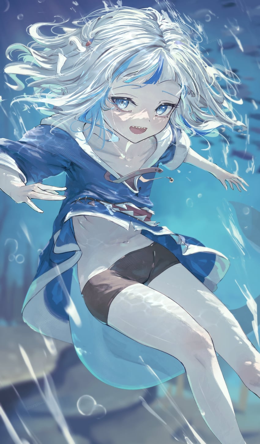 gawr gura (hololive and 1 more) drawn by toripisu