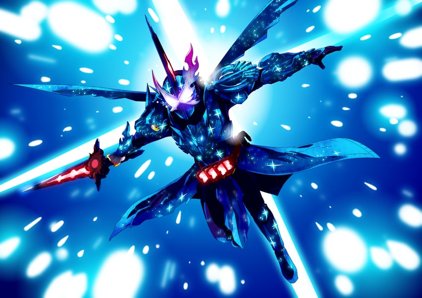 kamen rider saber and kamen rider xross saber (kamen rider and 1 more) drawn by otokamu