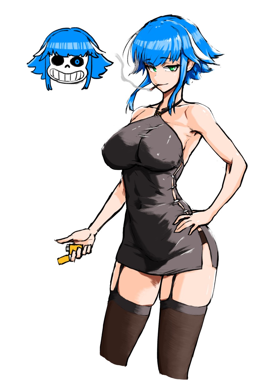 sans and sand girl (last origin and 1 more) drawn by bam.g