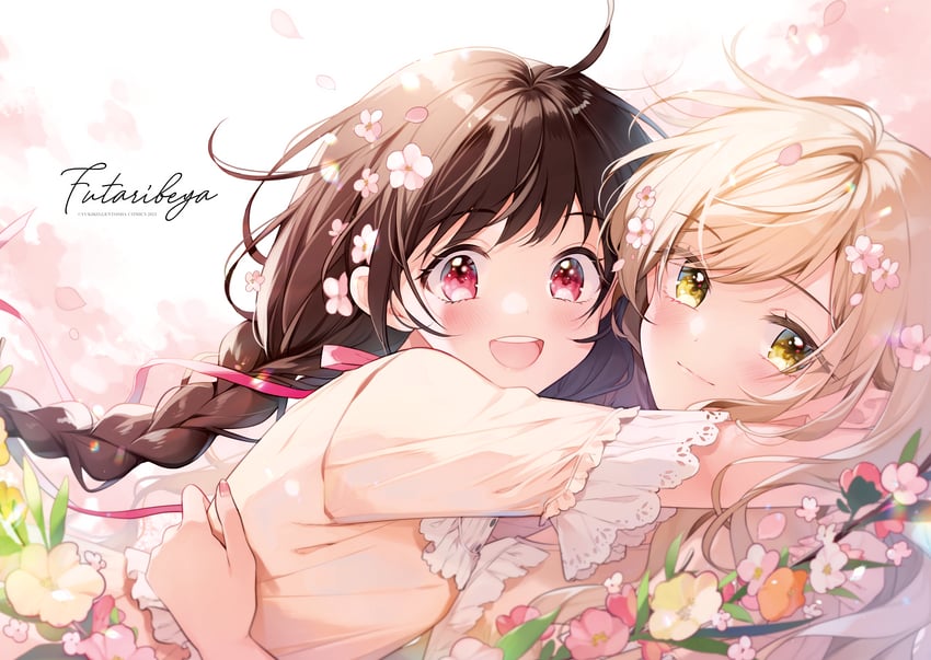 yamabuki kasumi and kawawa sakurako (futaribeya) drawn by yukiko_(tesseract)