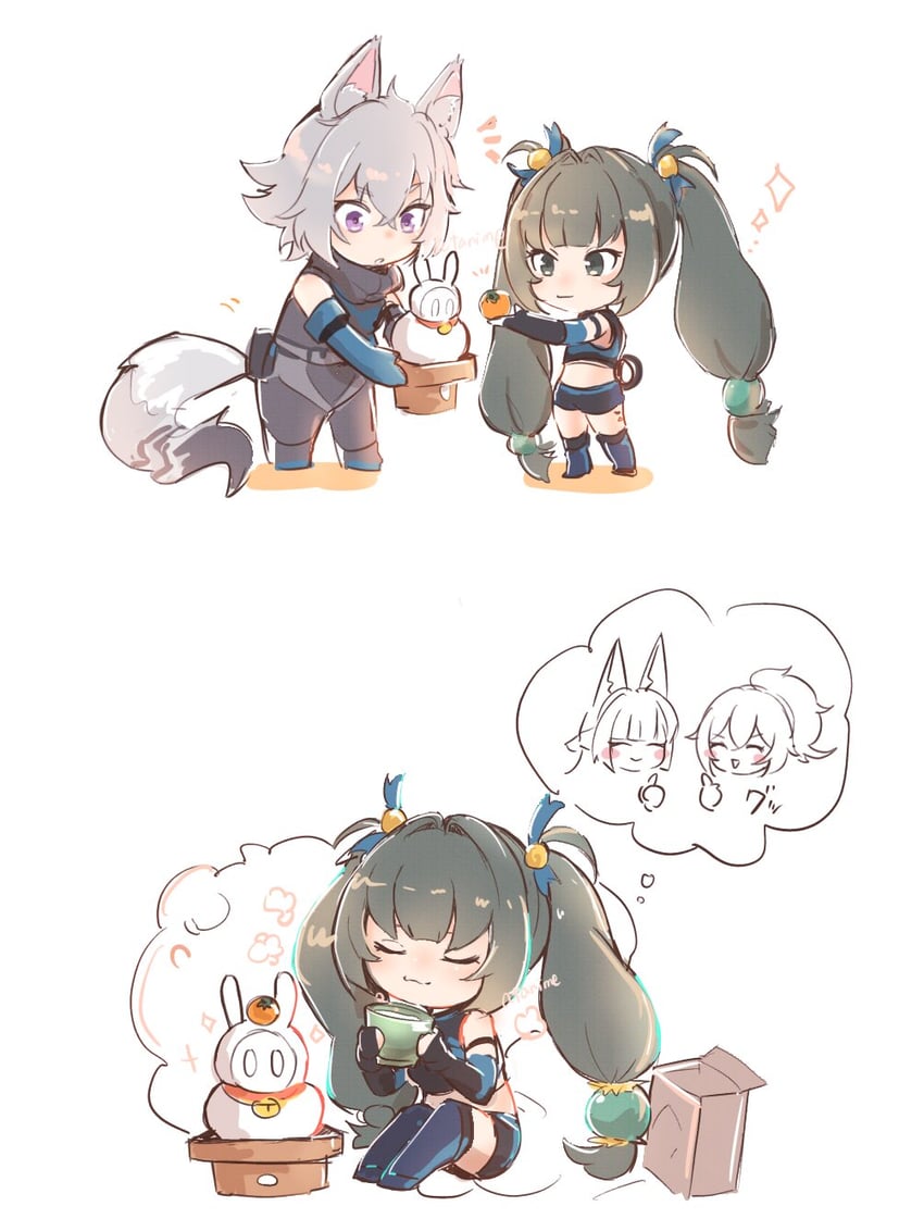 hoshimi miyabi, zhu yuan, qingyi, and seth lowell (zenless zone zero) drawn by mikanxo1294