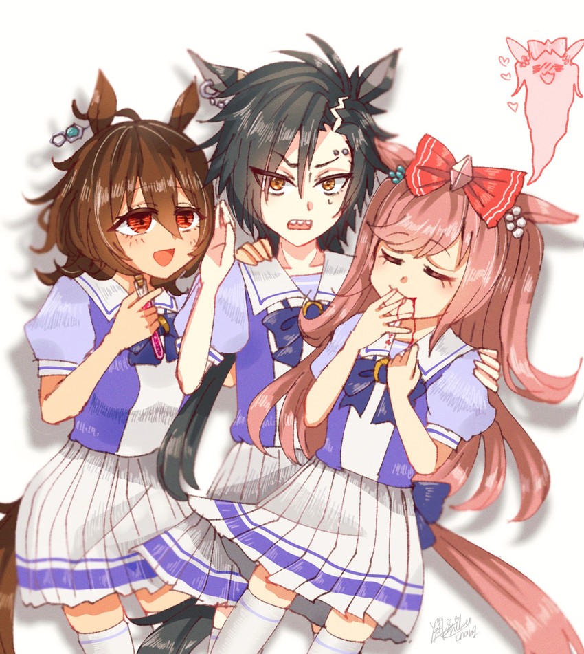 agnes tachyon, agnes digital, and air shakur (umamusume) drawn by yakiniku-chan_(alice-sweets)