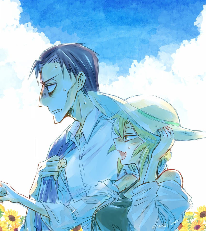 asama hirotaka and inubousaki shioi (nikubami honegishimi) drawn by runarica0914