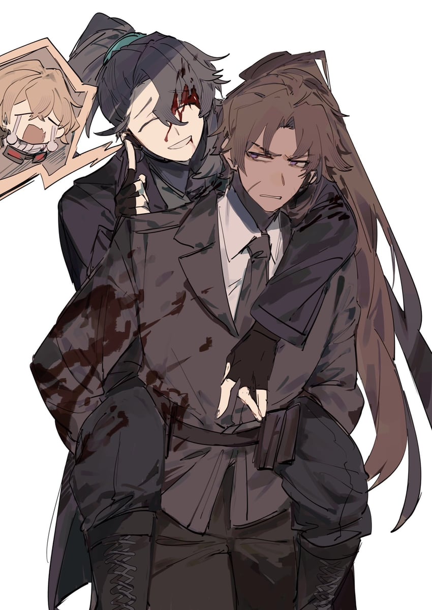 sinclair, hong lu, and heathcliff (project moon and 1 more) drawn by itokenaikei
