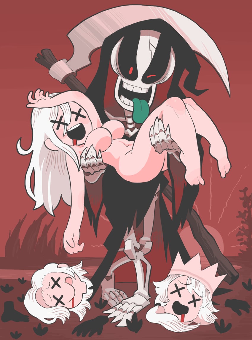 death and grim reaper (original) drawn by gashi-gashi