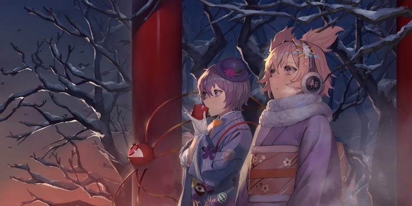 komeiji satori and toyosatomimi no miko (touhou and 1 more) drawn by peperon_(peperou)