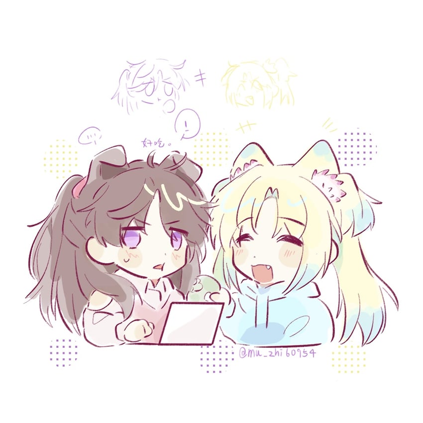 fujishima megumi and osawa rurino (love live! and 1 more) drawn by woodonly